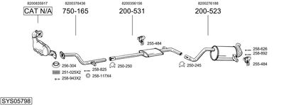 Układ wydechowy BOSAL SYS05798