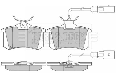 BORG & BECK BBP2445 Тормозные колодки и сигнализаторы для AUDI A4 B5 Avant (8D5) RS4 quattro