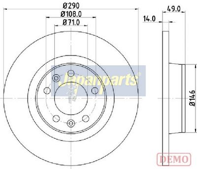 спирачен диск JAPANPARTS DP-0612C