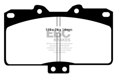Комплект тормозных колодок, дисковый тормоз EBC Brakes DP31097C для MITSUBISHI 3000