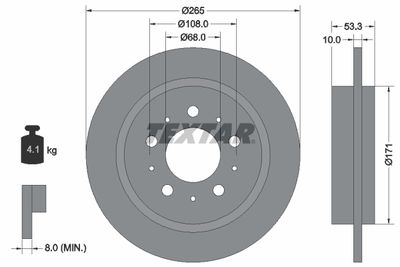 Тормозной диск TEXTAR 92051400 для VOLVO 780
