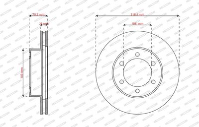 Remschijf set (2 stuks) Voor Links/Rechts past: TOYOTA SEQUOIA, TUNDRA, YARIS / VIOS 1.0-4.7 02.99-