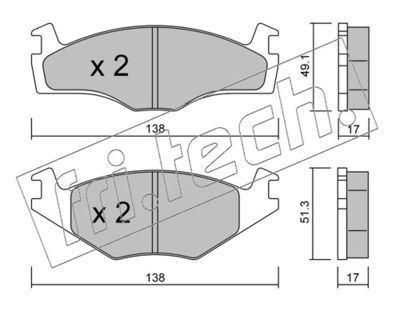 Sada brzdových destiček, kotoučová brzda fri.tech. 047.2