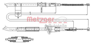 Тросик, cтояночный тормоз METZGER 17.2518 для HYUNDAI ACCENT
