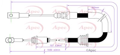APEC Cable Pull, parking brake CAB1593