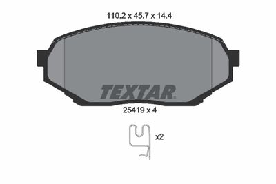 Комплект тормозных колодок, дисковый тормоз TEXTAR 2541901 для MITSUBISHI PAJERO