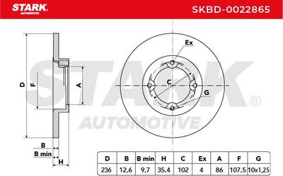 спирачен диск STARK SKBD-0022865