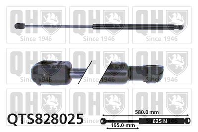 Газовая пружина, крышка багажник QUINTON HAZELL QTS828025 для CITROËN C4