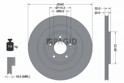 спирачен диск PAGID 56494NC
