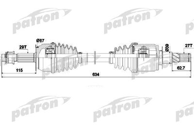 Приводной вал PATRON PDS0271 для NISSAN PATHFINDER