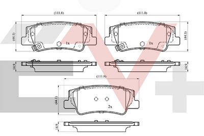 комплект спирачно феродо, дискови спирачки COMLINE CEV33964