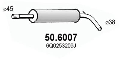 ASSO 50.6007 Глушитель выхлопных газов  для SEAT CORDOBA (Сеат Кордоба)