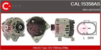 CASCO CAL15358AS Генератор  для LAND ROVER FREELANDER I (L314) 2.0 Td4 4x4