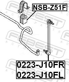 Link/Coupling Rod, stabiliser bar 0223-J10FR