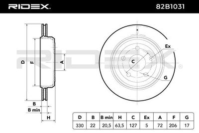 спирачен диск RIDEX 82B1031