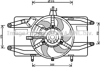 Вентилятор, охлаждение двигателя AVA QUALITY COOLING FT7555 для FIAT DOBLO