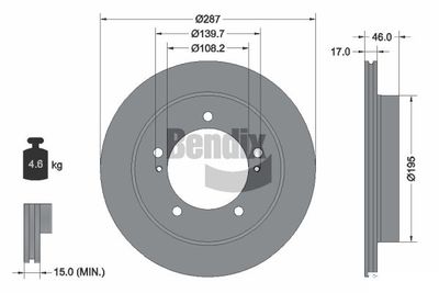BENDIX Braking BDS2180 Тормозные диски  для SUZUKI JIMNY (Сузуки Жимн)