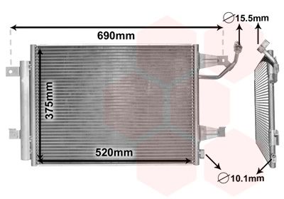VAN WEZEL 32005177 Радиатор кондиционера  для SMART FORFOUR (Смарт Форфоур)