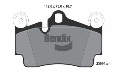 Sada brzdových destiček, kotoučová brzda BENDIX Braking BPD1401