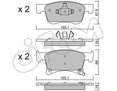 Комплект тормозных колодок, дисковый тормоз CIFAM 822-1035-0 для OPEL ADAM