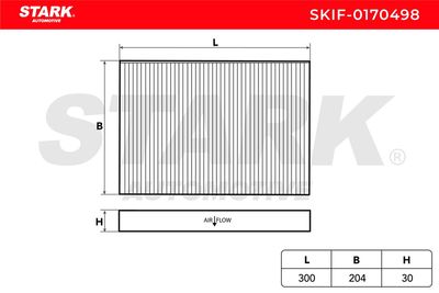 Филтър купе (поленов филтър) STARK SKIF-0170498