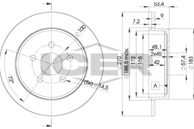спирачен диск ICER 78BD5114-2