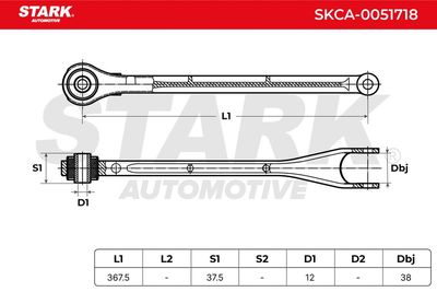 носач, окачване на колелата STARK SKCA-0051718