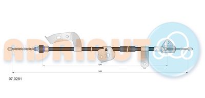 Тросик, cтояночный тормоз ADRIAUTO 07.0281 для CITROËN C1