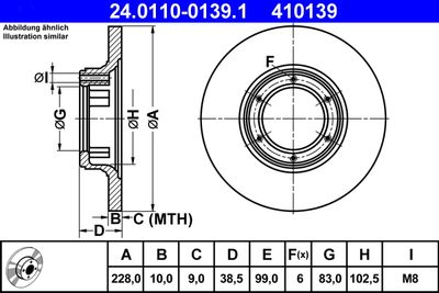 Тормозной диск ATE 24.0110-0139.1 для RENAULT 5