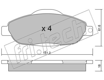 Sada brzdových destiček, kotoučová brzda fri.tech. 820.0