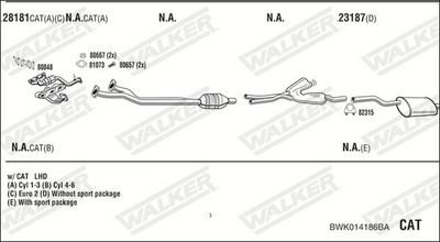 Изпускателна система WALKER BWK014186BA