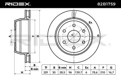 спирачен диск RIDEX 82B1759