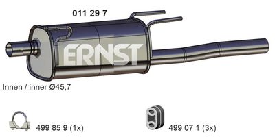 Глушитель выхлопных газов конечный ERNST 011297 для OPEL COMBO