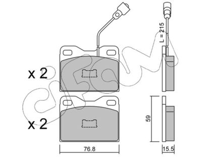 Комплект тормозных колодок, дисковый тормоз CIFAM 822-015-4 для TALBOT 1307-1510