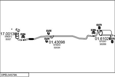 SISTEM DE ESAPAMENT MTS OPEL54579A019725