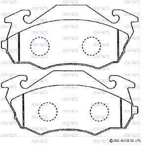 Комплект тормозных колодок, дисковый тормоз ADVICS SN636 для SUBARU LIBERO
