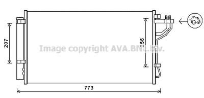 Конденсатор, кондиционер AVA QUALITY COOLING KA5255D для KIA OPTIMA