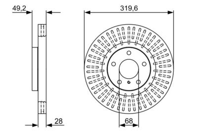 Тормозной диск BOSCH 0 986 479 V60 для INFINITI FX