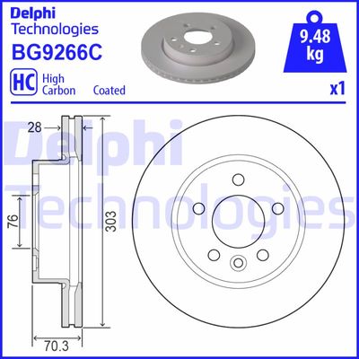 DELPHI BG9266C Гальмівні диски для MAN (Ман)