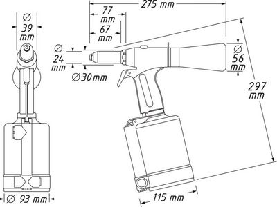 Nitapparat (tryckluft) HAZET 9037N-2