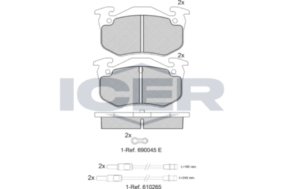 Комплект тормозных колодок, дисковый тормоз ICER 180417-066 для ALPINE A310