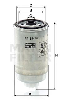 MANN-FILTER WK 854/6 Топливный фильтр  для ALFA ROMEO 166 (Альфа-ромео 166)