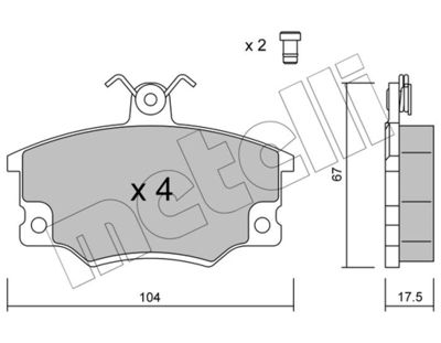Комплект тормозных колодок, дисковый тормоз METELLI 22-0030-1 для FIAT ARGENTA