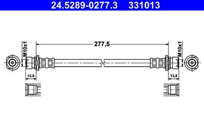 ATE 24.5289-0277.3 Тормозной шланг  для HONDA (Хонда)