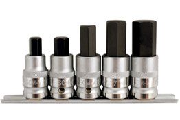 Laser Tools Hex Socket Bit Set 1/2"D 5pc
