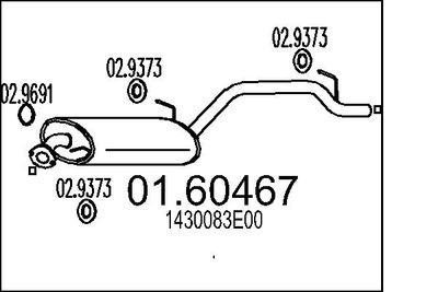 Глушитель выхлопных газов конечный MTS 01.60467 для SUZUKI WAGON