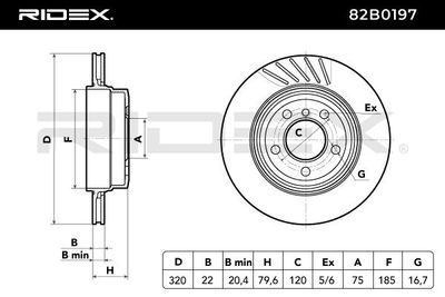 спирачен диск RIDEX 82B0197