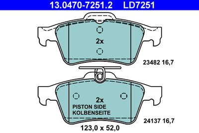 Brake Pad Set, disc brake 13.0470-7251.2