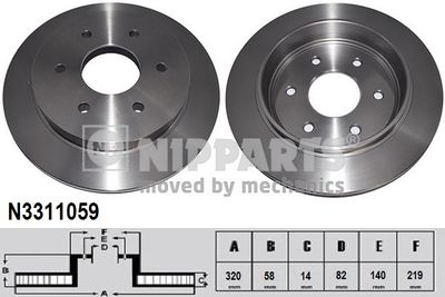 Тормозной диск NIPPARTS N3311059 для NISSAN TITAN