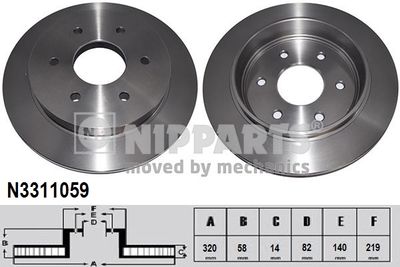 Тормозной диск NIPPARTS N3311059 для INFINITI QX56